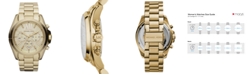 Michael Kors Women's Chronograph Bradshaw Gold-Tone Stainless Steel Bracelet Watch 43mm MK5605